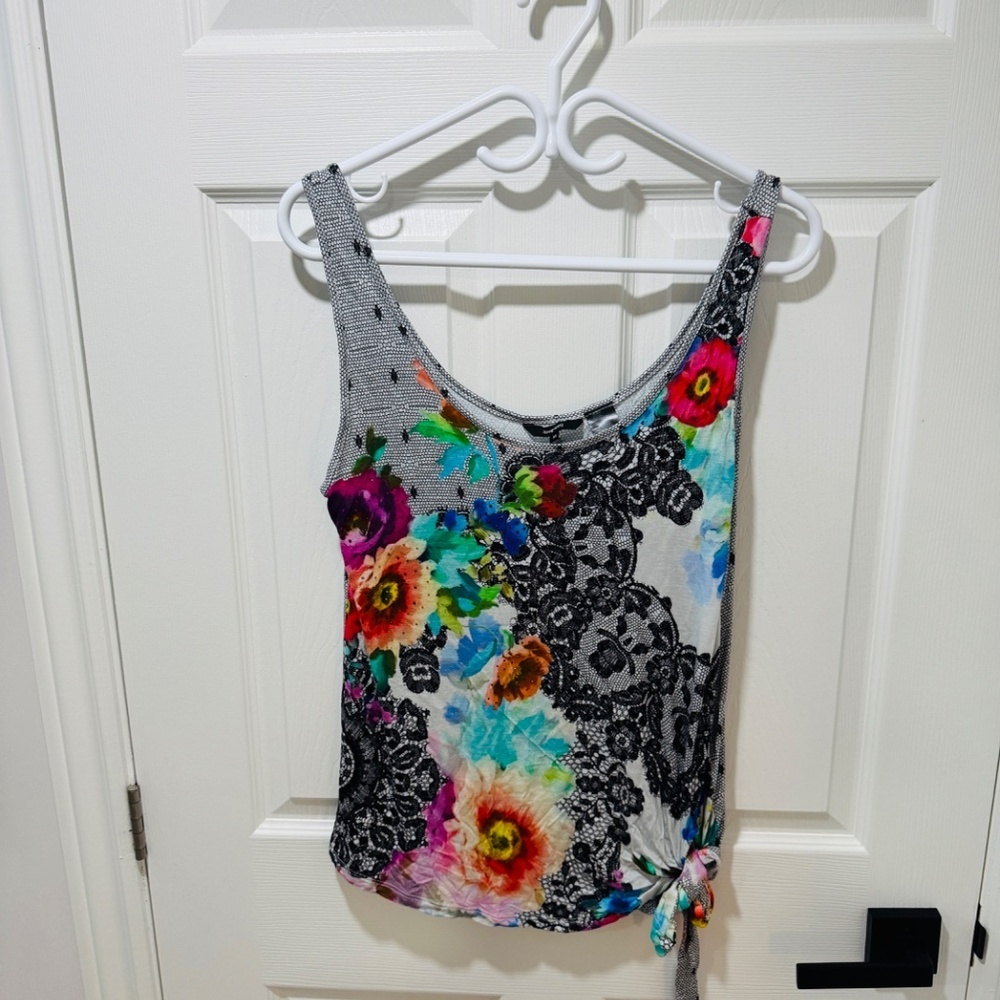 Desigual  - Tank Top, Eclectic, Embellished with Rhinestones, Size M